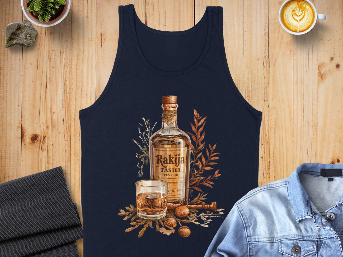 Rakija Bottle and Glass Rustic Design Tank product