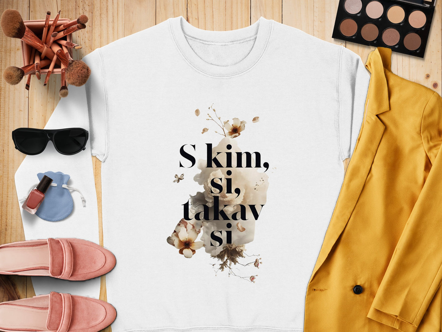 Stylish White Floral S kim si takav si Sweatshirt product
