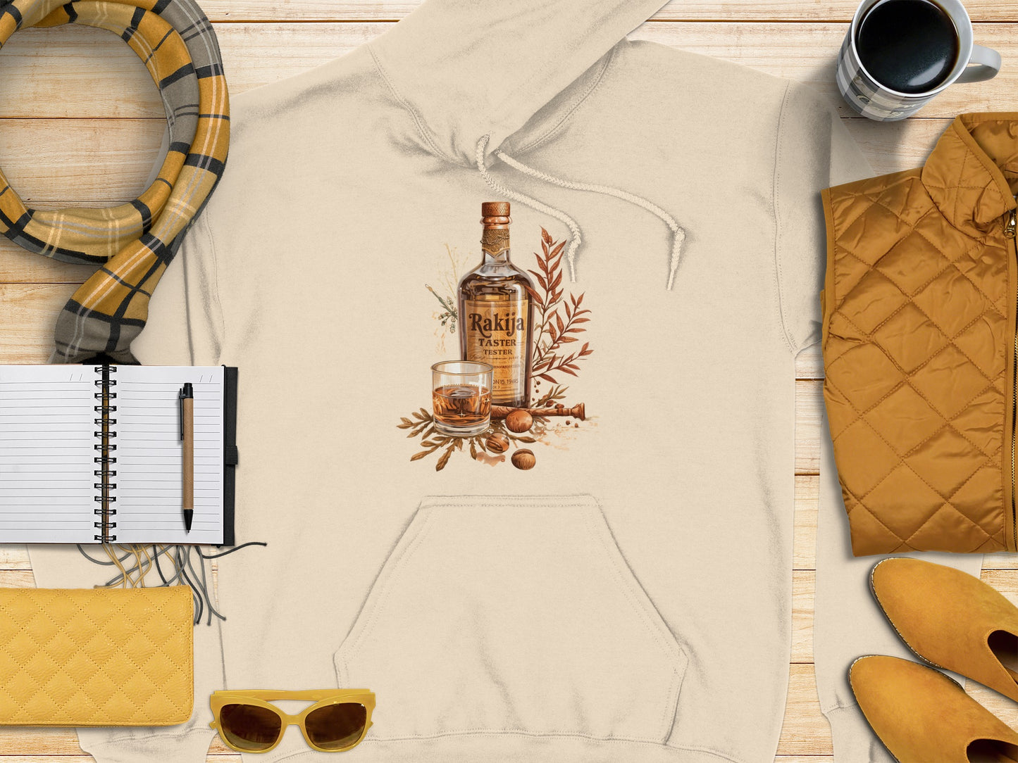 Cozy Autumn Vibes with Rakija Taste Graphic Hoodie product type
