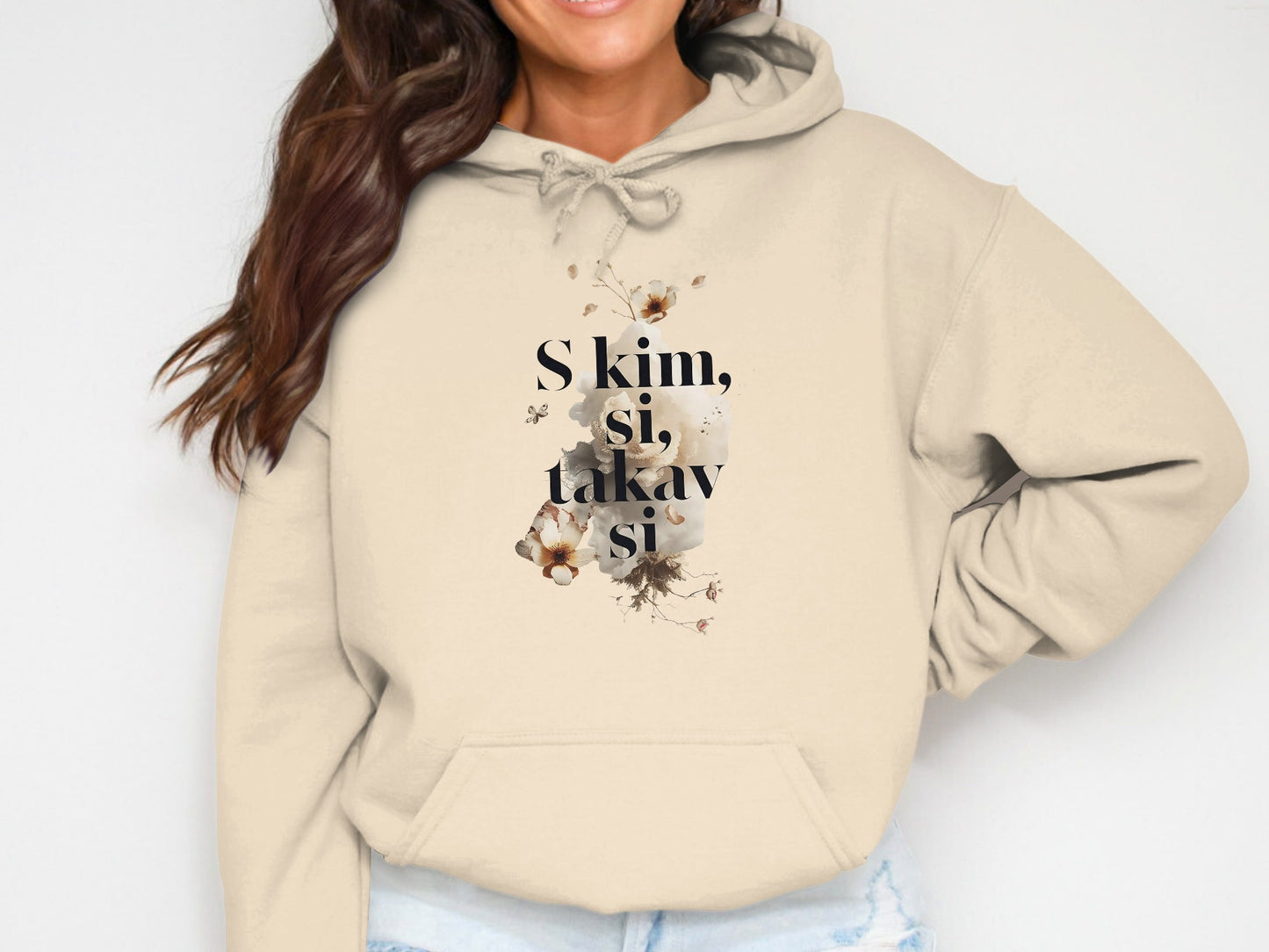 S kim si takav si printed floral graphic hoodie product
