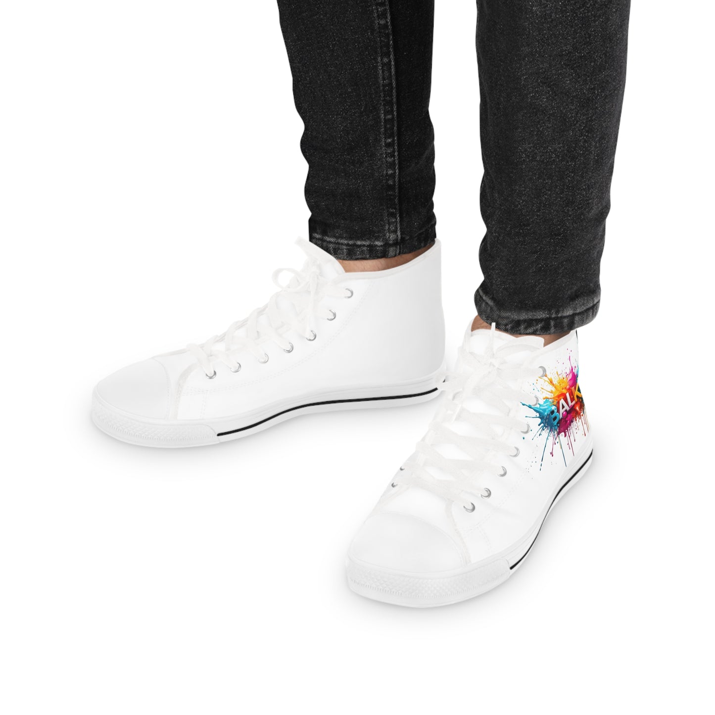 High Top Sneakers — Color Splash 'BALKAN' Graphic Men's Canvas Shoes