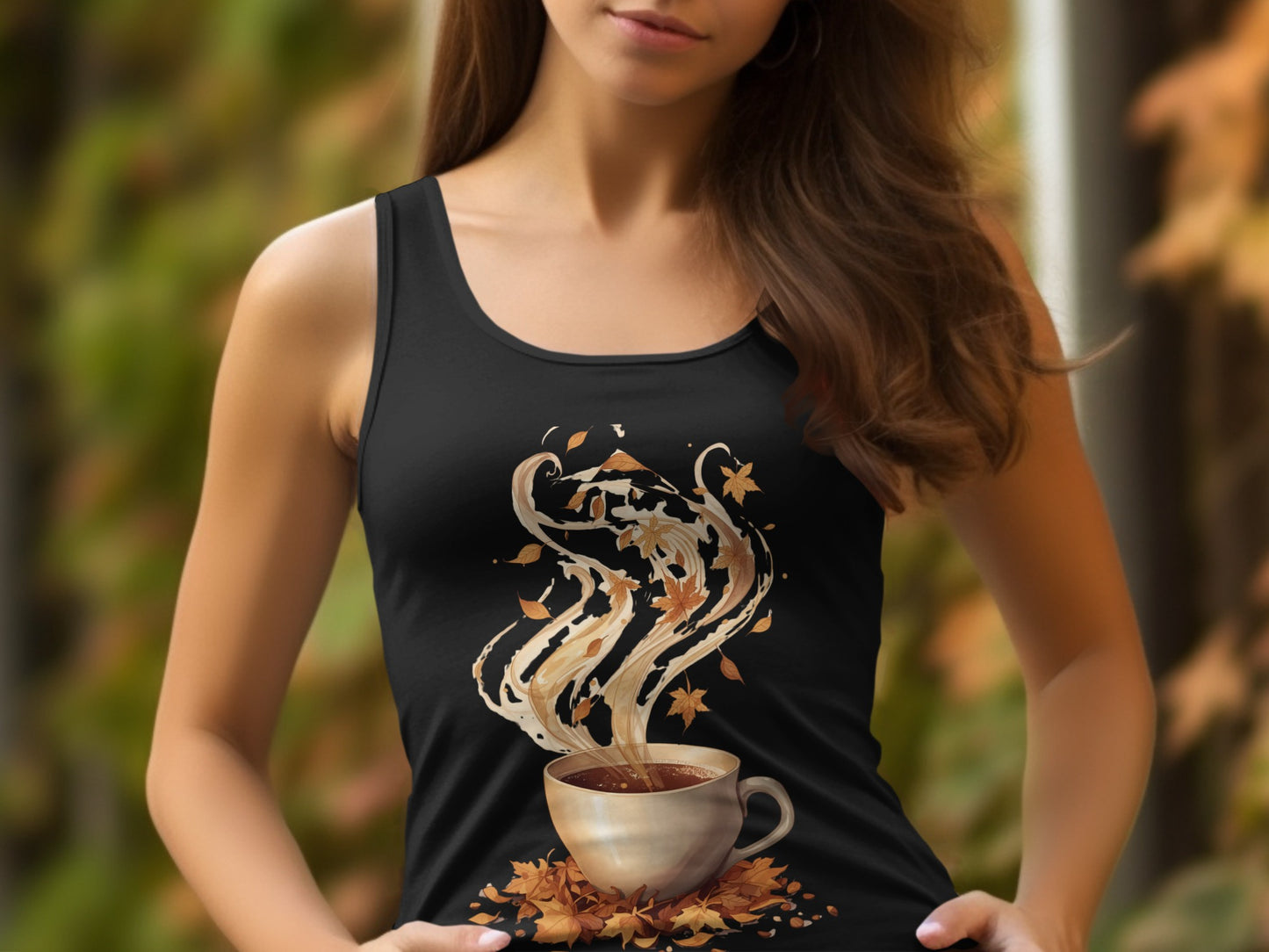 Autumn Vibes Steaming Coffee Cup Tank Top product type