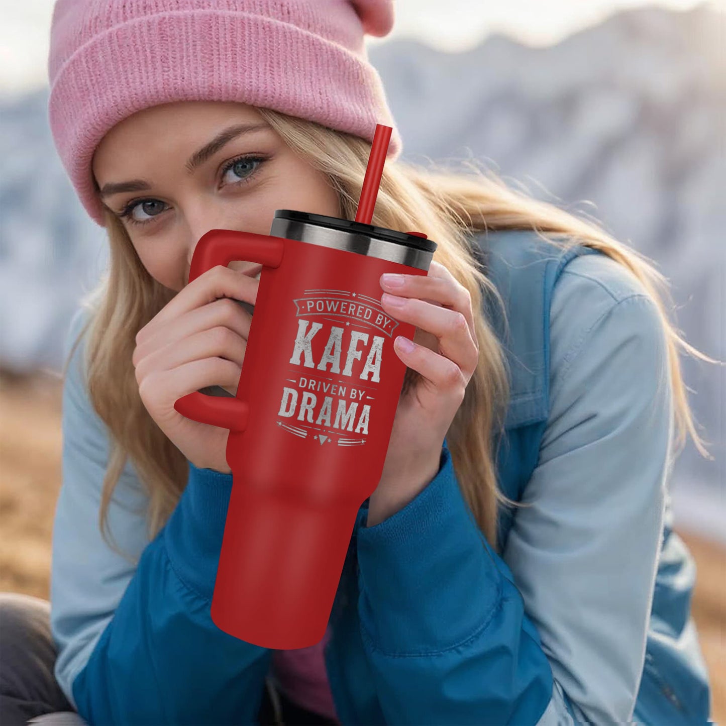 Power by KAFA, Driven by DRAMA 40oz Tumbler