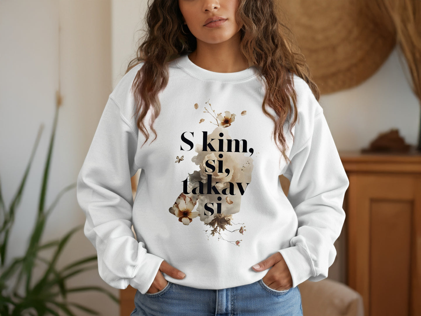 S kim si takav si floral design sweatshirt product