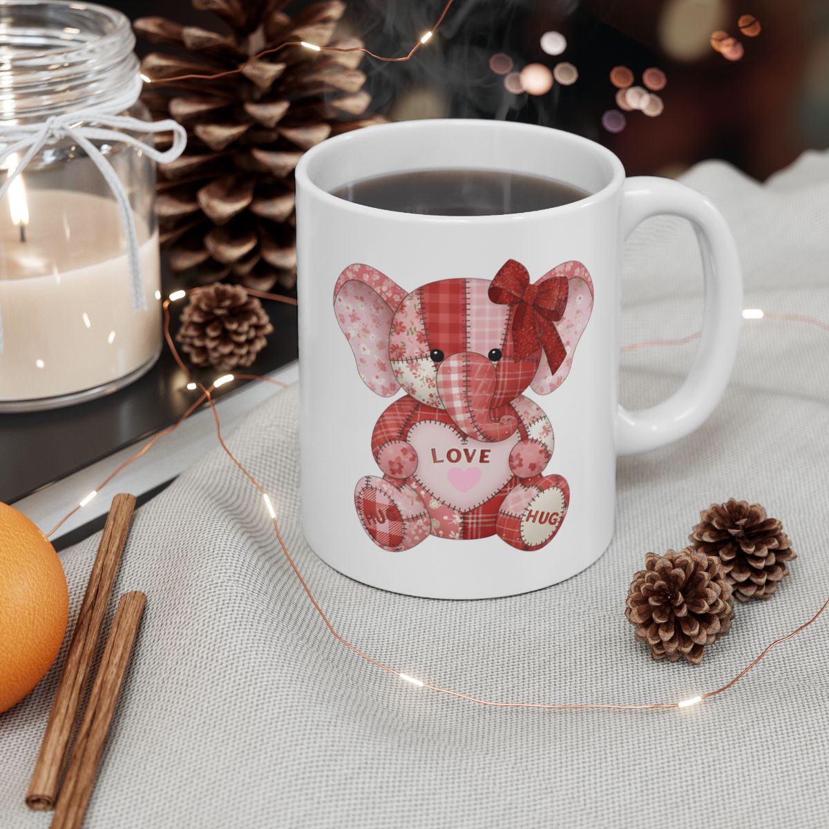 Adorable Elephant Love Hug Mug for Cute Morning Coffee