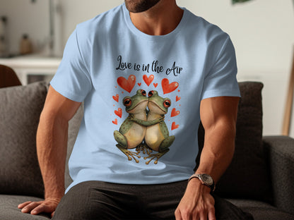 Love is in the Air Frog Design Graphic Tee shirt