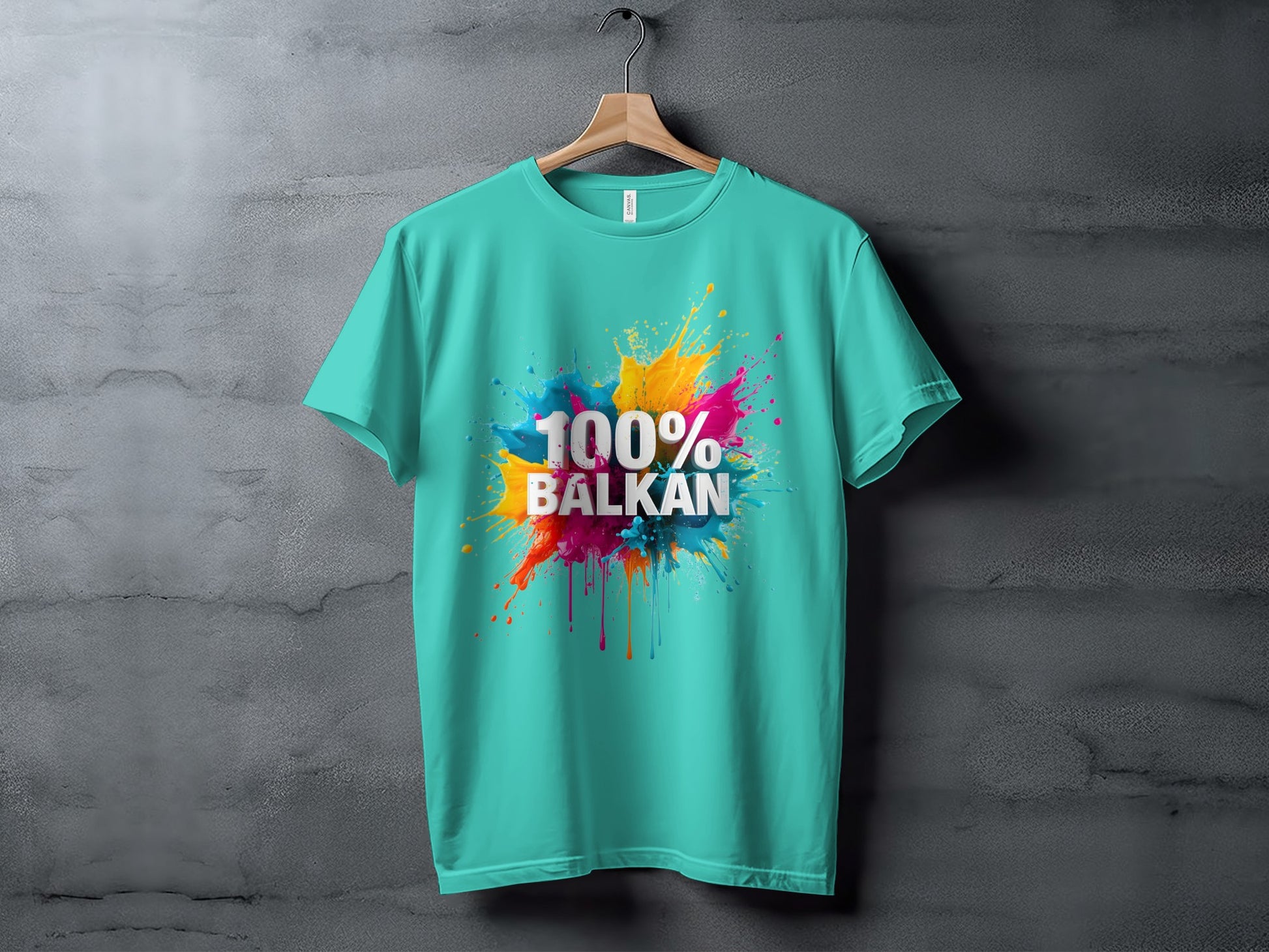 100% Balkan Colorful Paint Splatter Shirt product type