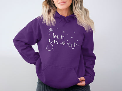 Let It Snow Purple Hoodie with Snowflakes Design