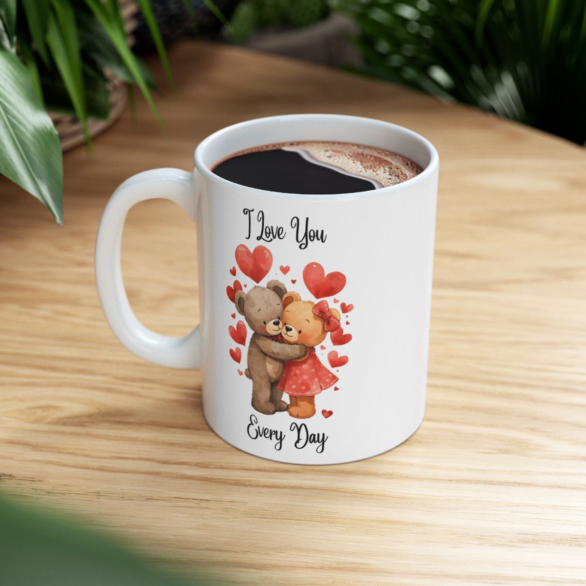 I Love You Every Day Cute Teddy Bears Mug for Couples
