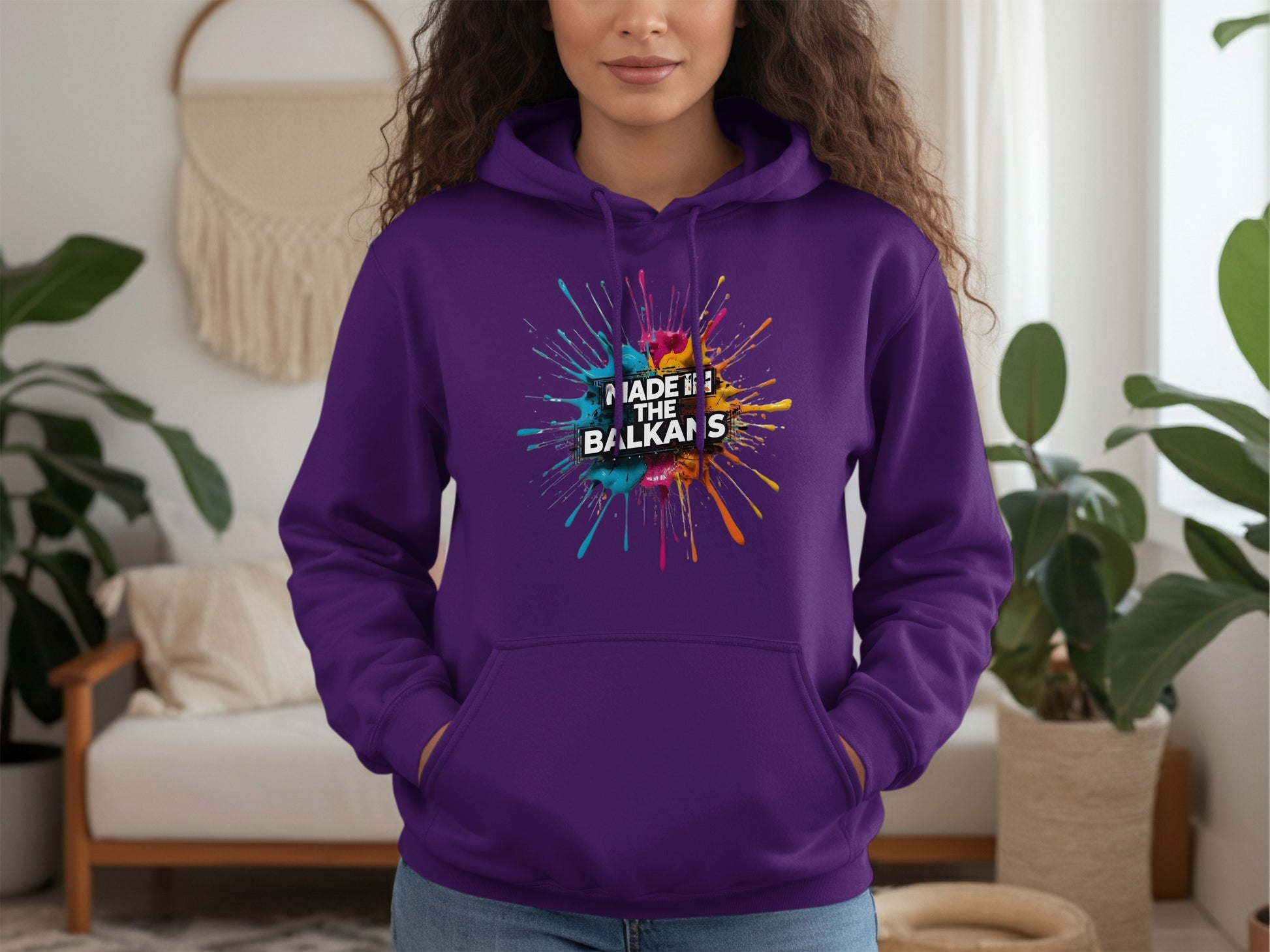 Purple MADE IN THE BALKANS Paint Splatter product type