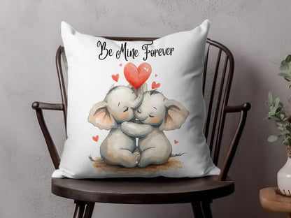 Be Mine Forever Elephant Themed Cushion Pillow