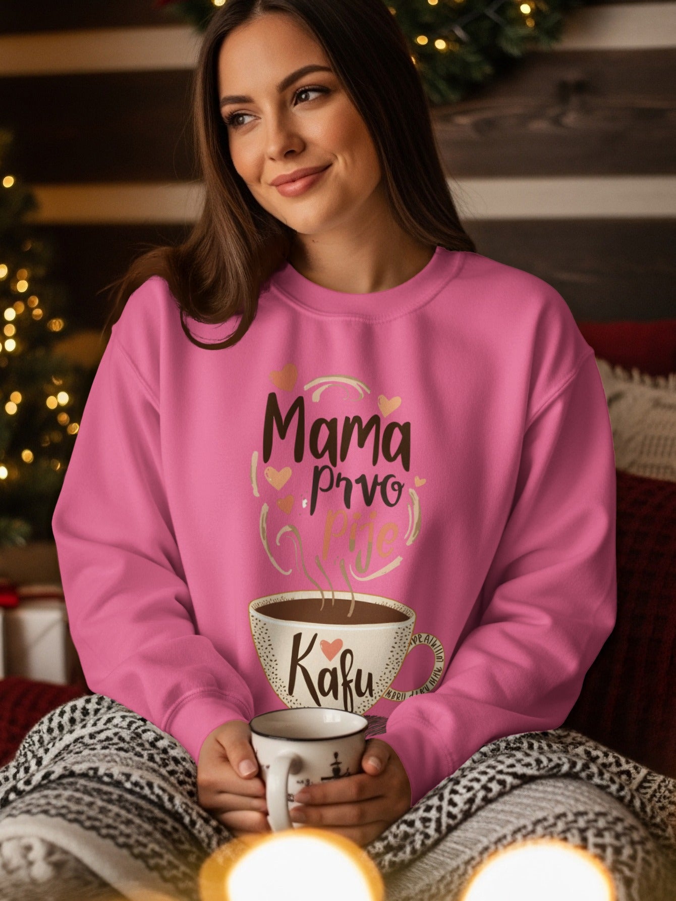 Mama Prvo Pije Kafu Sweatshirt Perfect for Moms