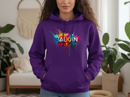 Balkan Colorful Splatter Purple Hoodie product type