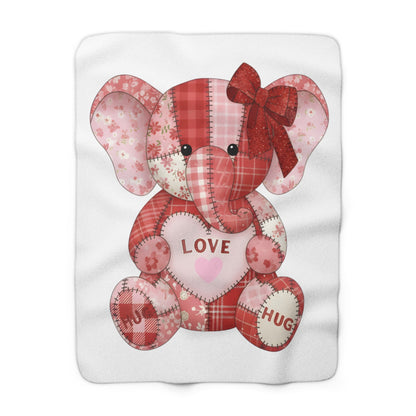 Cute Patchwork Elephant with Love Hug Heart Blanket