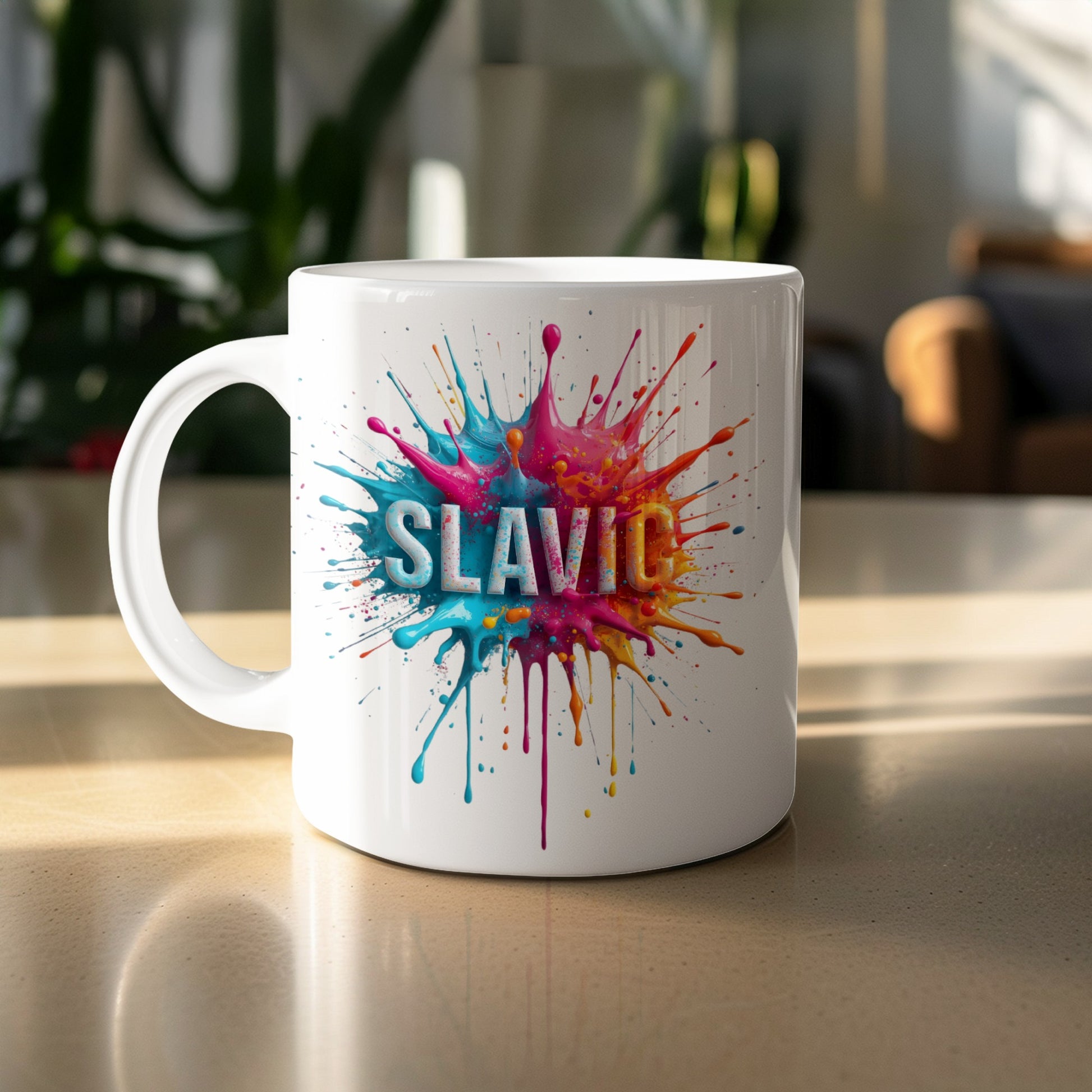 Vibrant Slavic Paint Splash Art Unique Design Mug product type