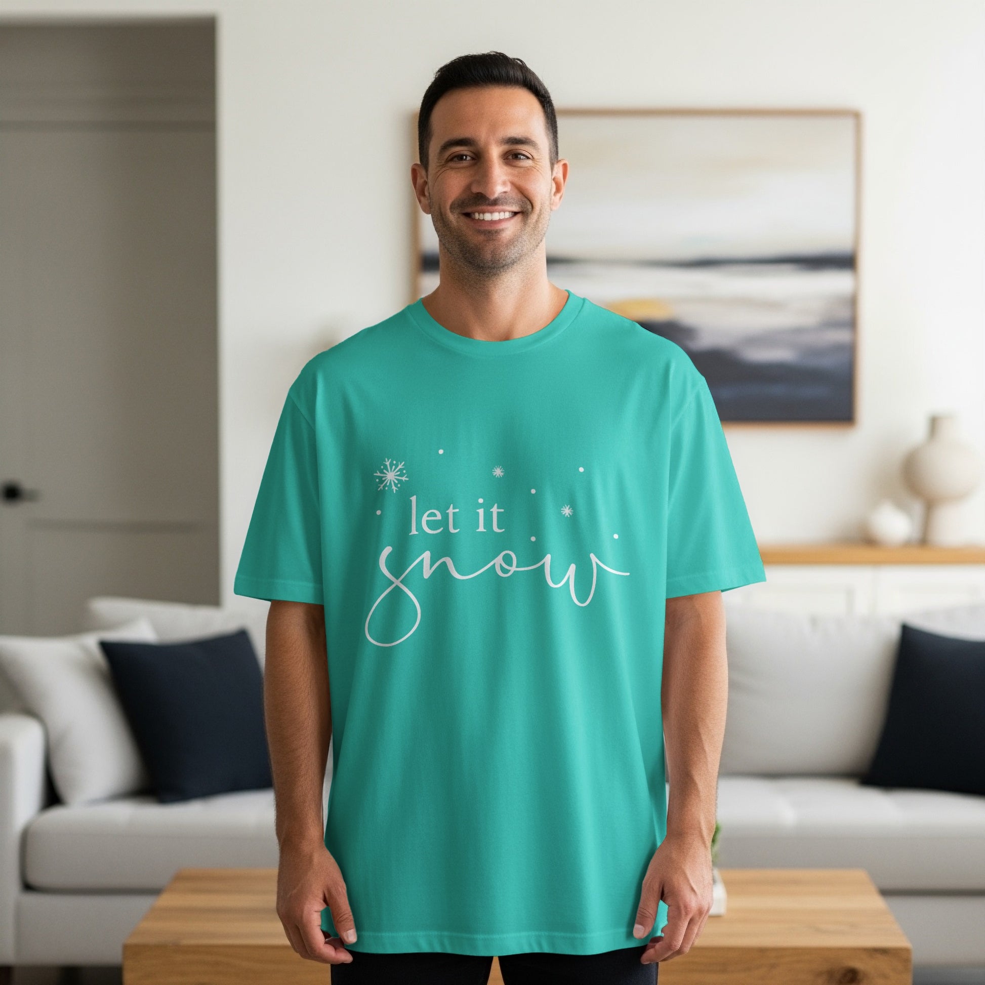 Let It Snow Printed T-Shirt Festive Holiday Apparel