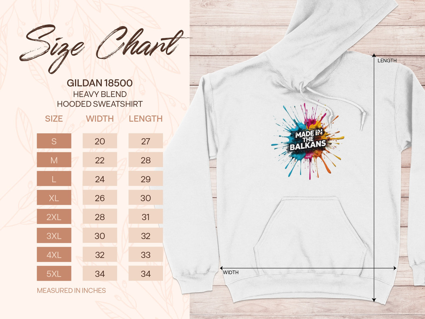 White Hooded Sweatshirt Made In The Balkans GILDAN product type