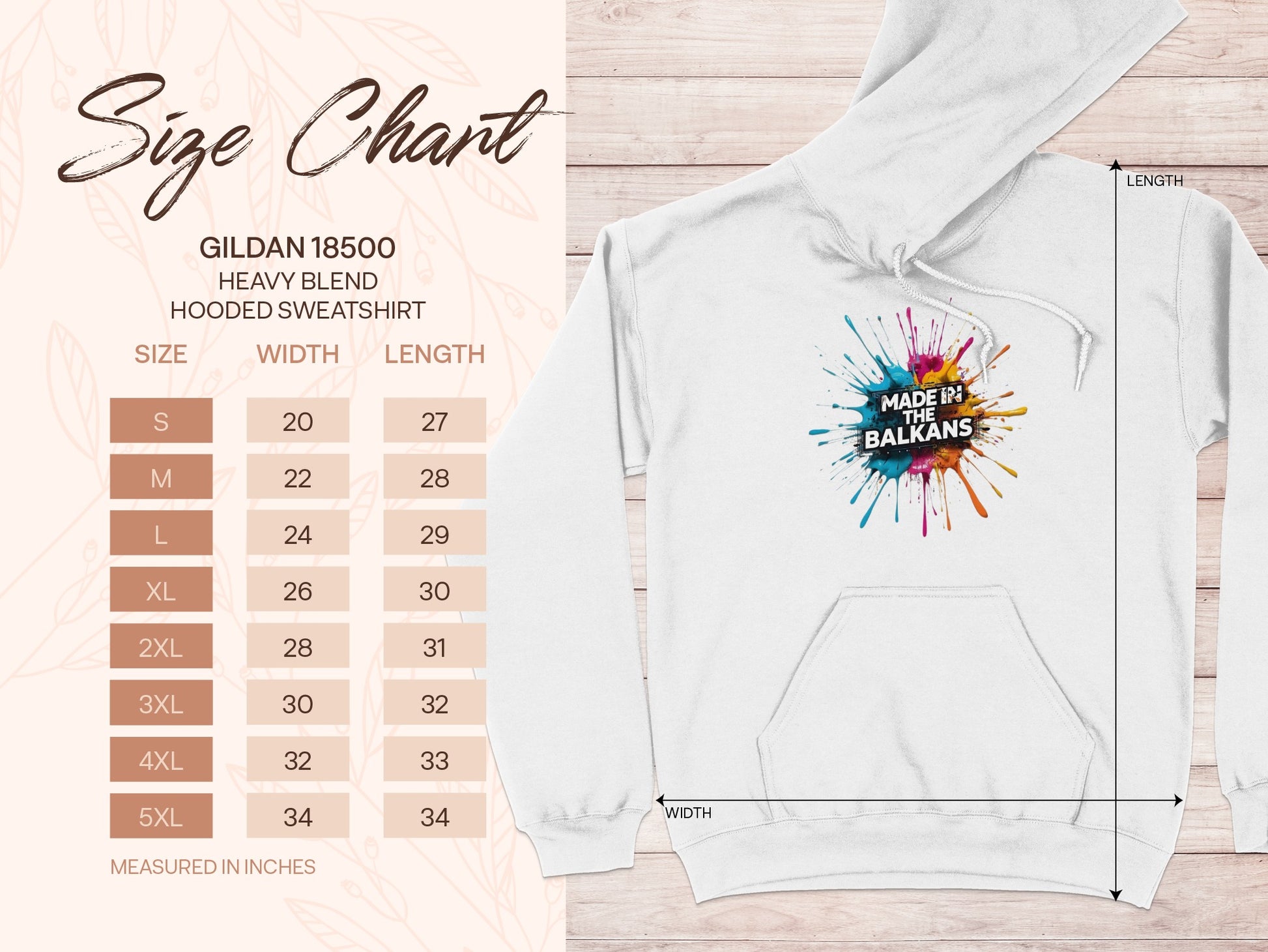 White Hooded Sweatshirt Made In The Balkans GILDAN product type