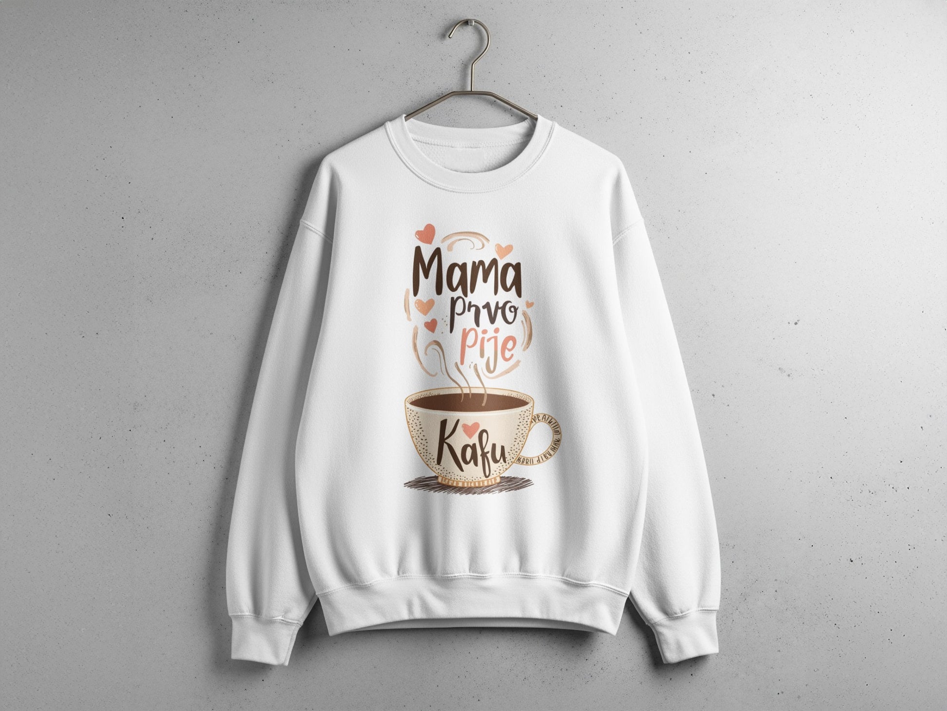 Mama pije Kafu cozy printed sweatshirt product