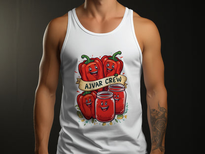 Ajvar Crew Tank Top with Fun Animated Pepper product