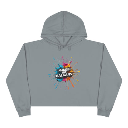 Grey Made In The Balkans Colorful Splash Cropped Hoodie product type