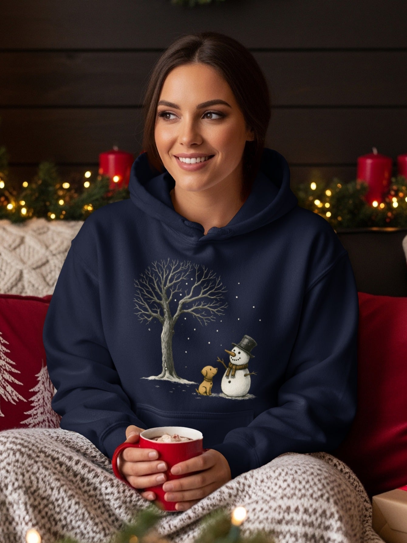 Cozy Snowman and Dog Hoodie for Winter Season