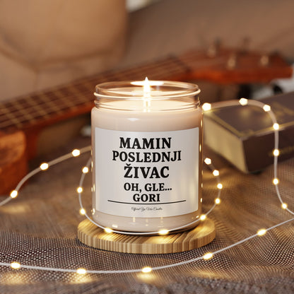 Soy Candle — "Mamin Poslednji Živac" (9oz) — Funny Serbian Gift for Mom