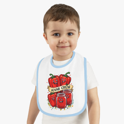 Cute Baby Bib with AJVAR CREW Design, Funny Bib for Toddlers, Baby Shower Gift, Infants' Feeding Accessories, Adorable Kitchen Bib