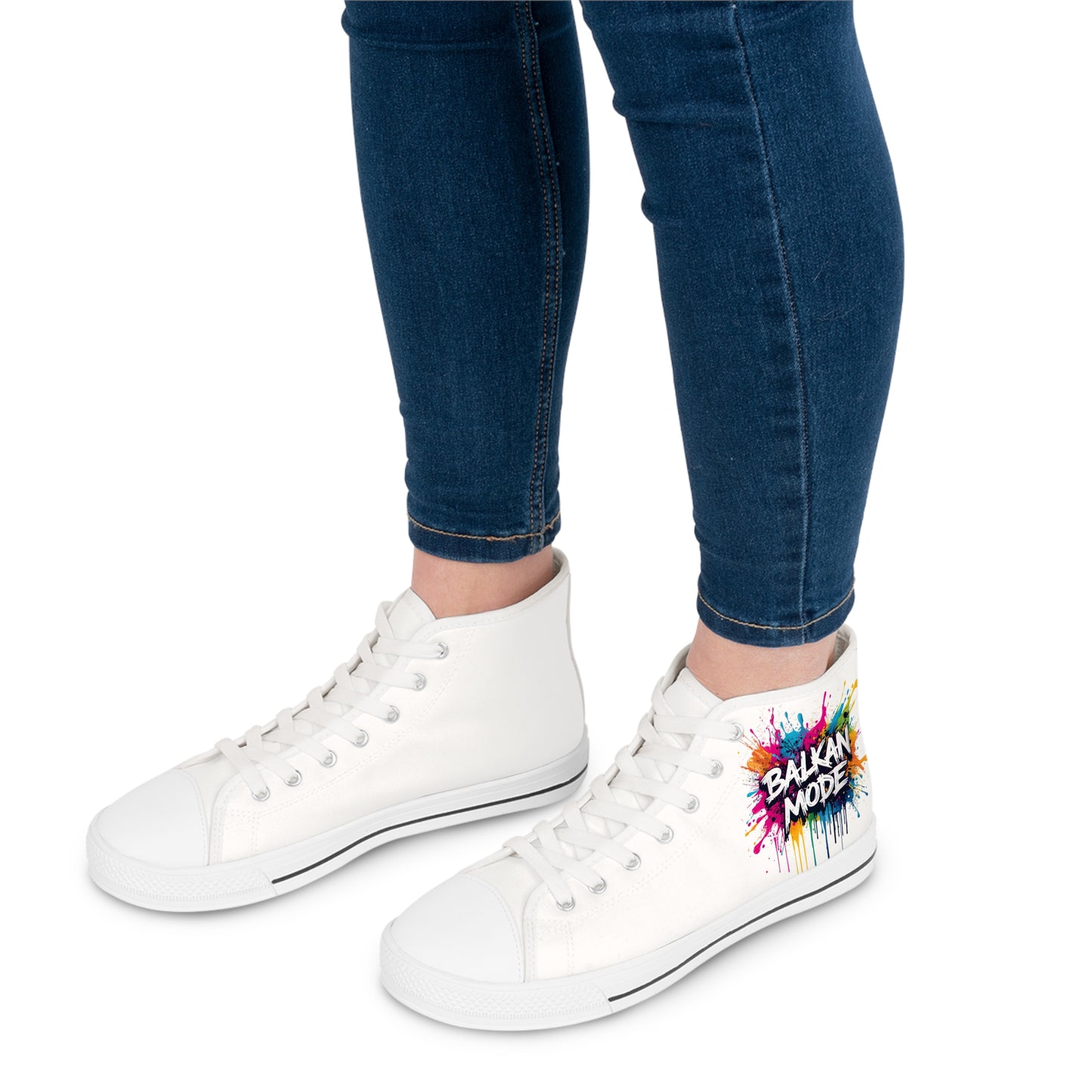 High Top Sneakers — BALKAN MODE Color Splash Women's Canvas Shoes
