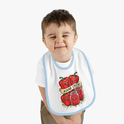 Cute Baby Bib with AJVAR CREW Design, Funny Bib for Toddlers, Baby Shower Gift, Infants' Feeding Accessories, Adorable Kitchen Bib