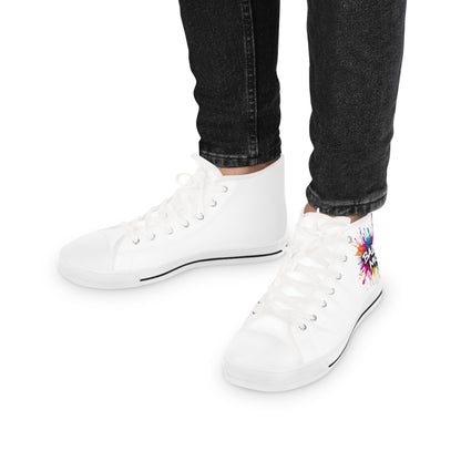 Vibrant Paint Splash High-Top Sneakers — BALKAN MODE Men's Canvas Shoes