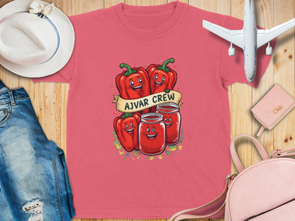 Ajvar Crew Peppers and Jars Graphic Pink Shirt product