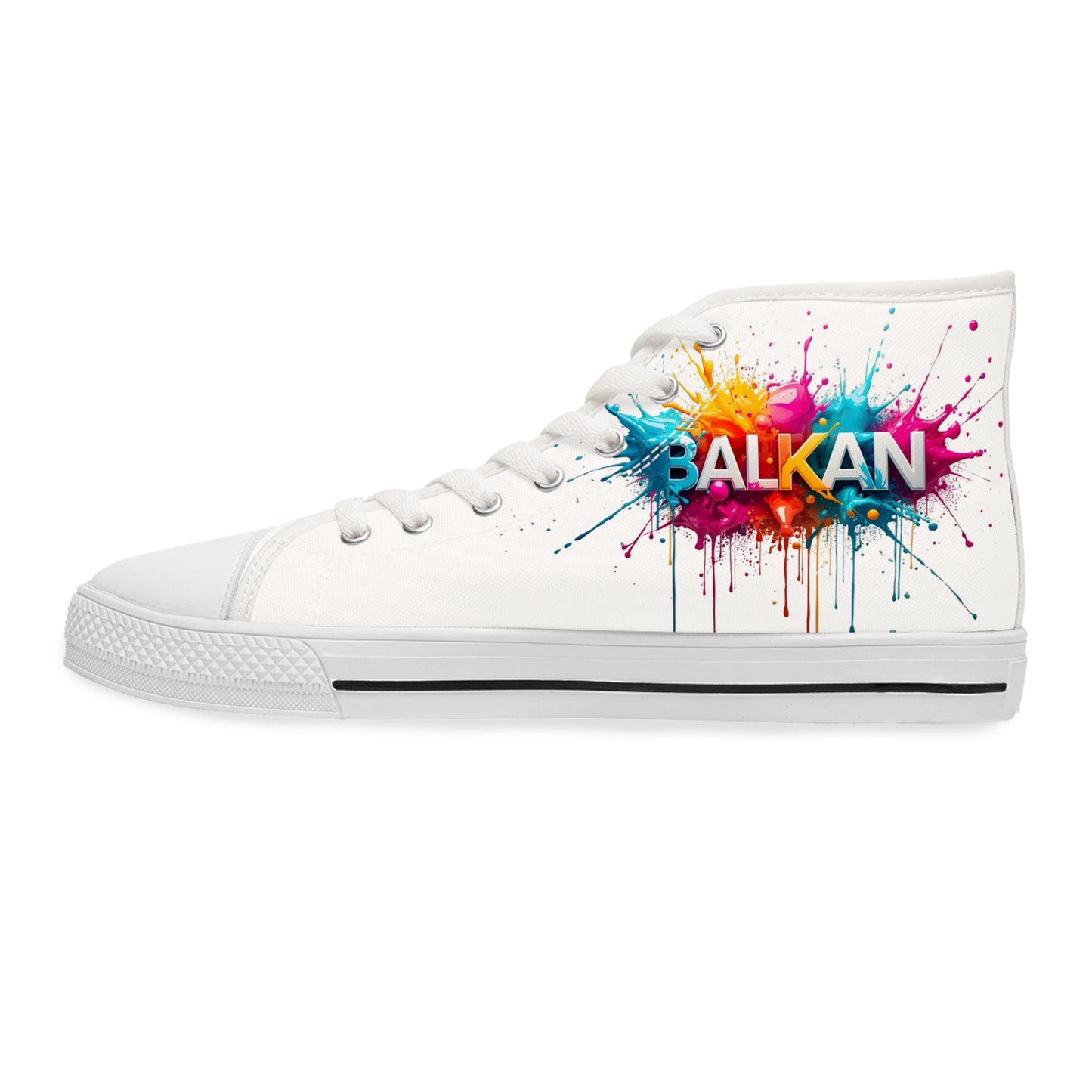 Women's High Top Sneakers —BALKAN Color Splash Paint Drip Design