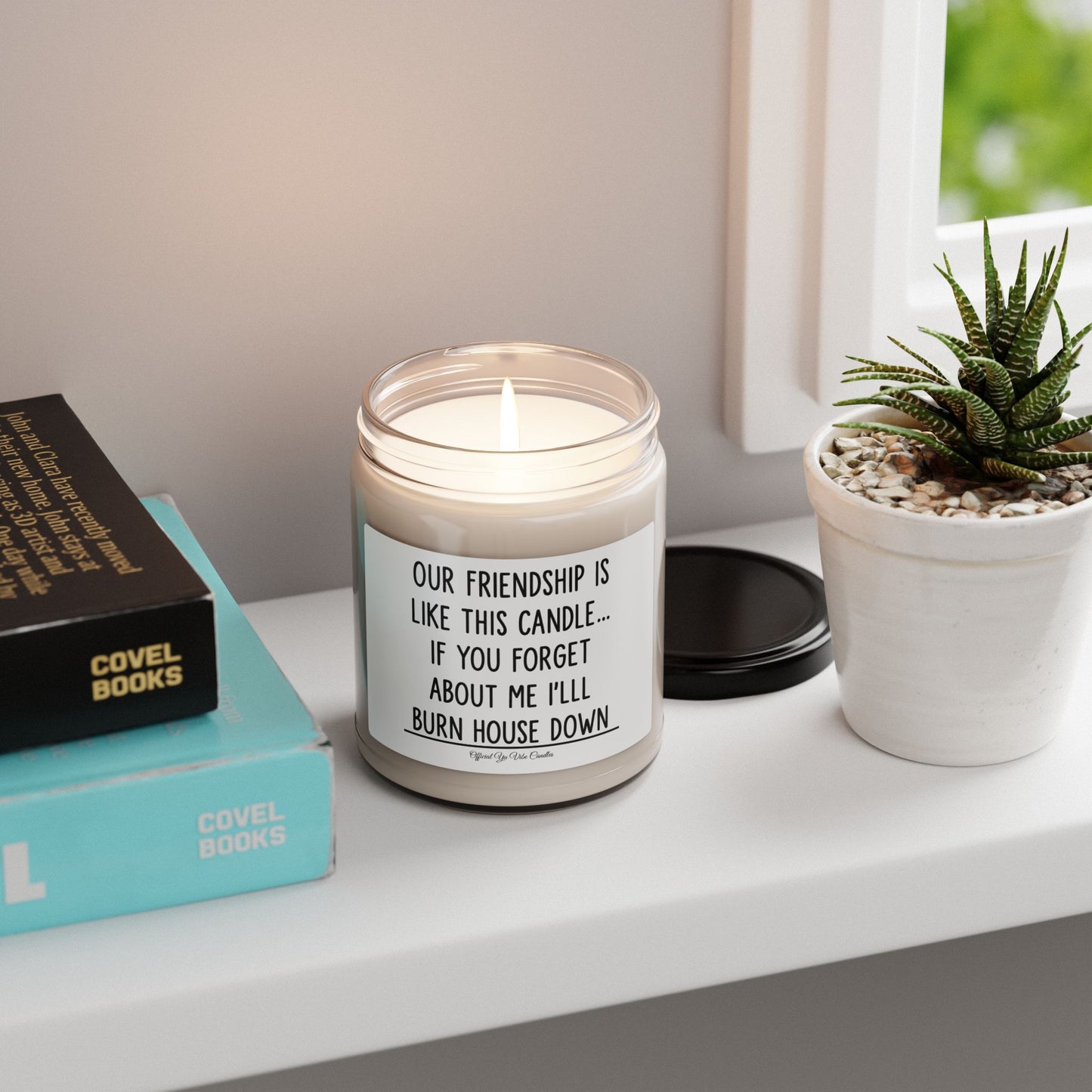 Funny Friendship Soy Candle - "Our Friendship Is Like This Candle... If You Forget About Me I'll Burn House Down" (9oz)