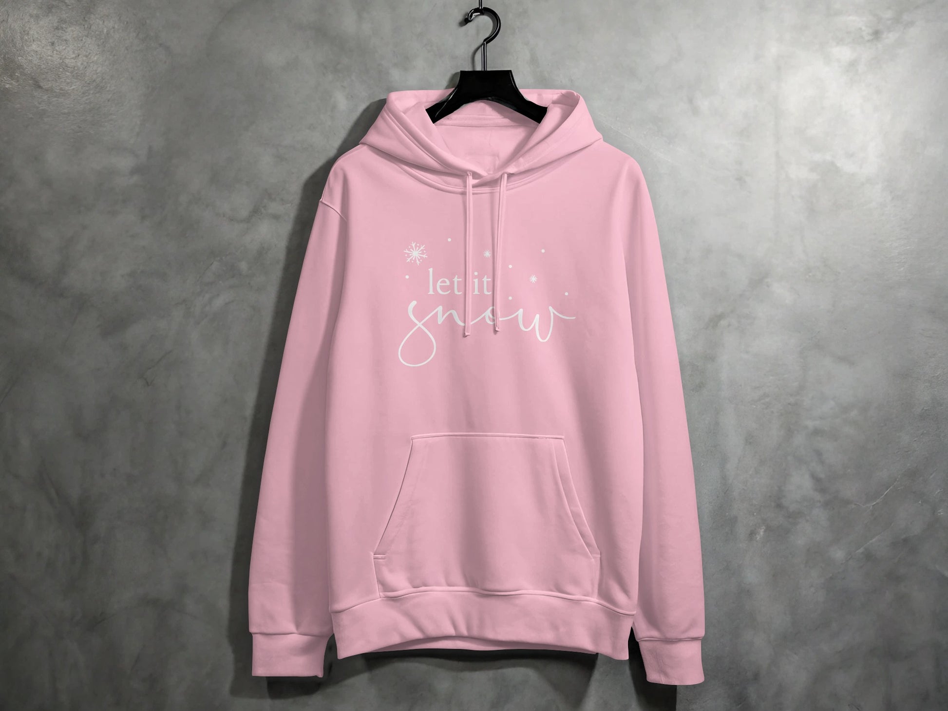 Let It Snow Pink Hoodie Cozy Winter Wear