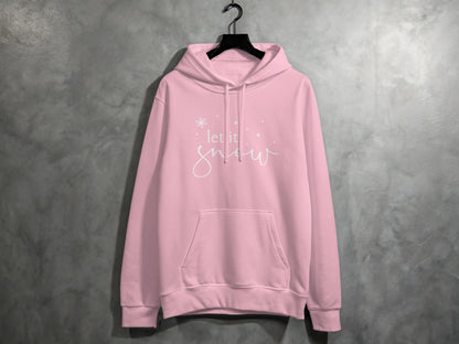Let It Snow Pink Hoodie Cozy Winter Wear