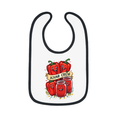Cute Baby Bib with AJVAR CREW Design, Funny Bib for Toddlers, Baby Shower Gift, Infants' Feeding Accessories, Adorable Kitchen Bib