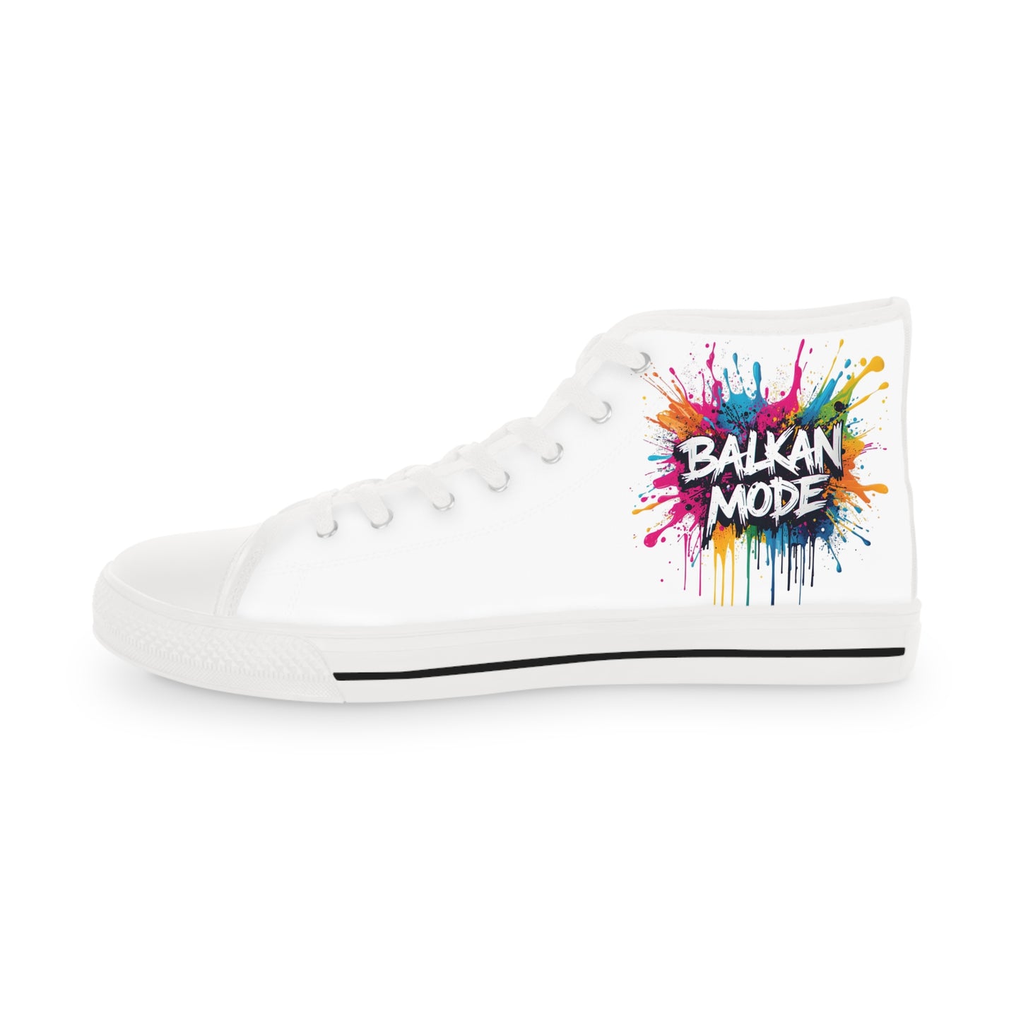 Vibrant Paint Splash High-Top Sneakers — BALKAN MODE Men's Canvas Shoes