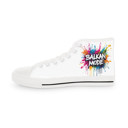 Vibrant Paint Splash High-Top Sneakers — BALKAN MODE Men's Canvas Shoes