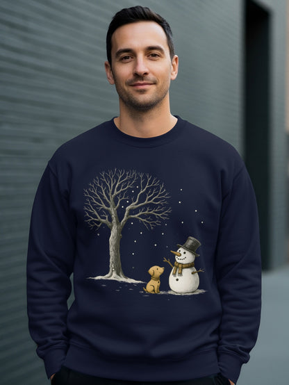 Snowman and Dog Scene Winter Sweatshirt Product