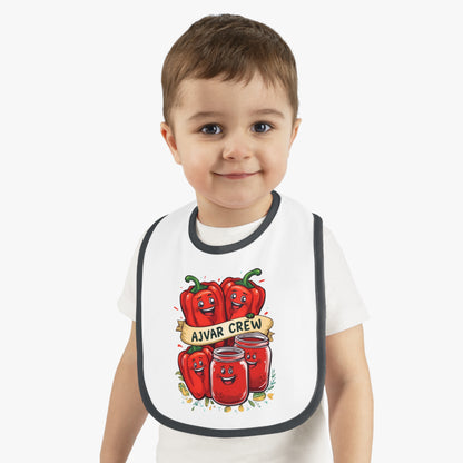 Cute Baby Bib with AJVAR CREW Design, Funny Bib for Toddlers, Baby Shower Gift, Infants' Feeding Accessories, Adorable Kitchen Bib