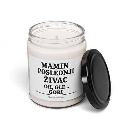 Soy Candle — "Mamin Poslednji Živac" (9oz) — Funny Serbian Gift for Mom