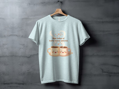 Cute Coffee Mug Graphic T-Shirt with Sweet Message