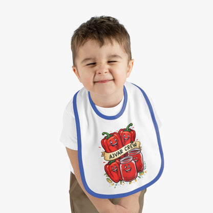 Cute Baby Bib with AJVAR CREW Design, Funny Bib for Toddlers, Baby Shower Gift, Infants' Feeding Accessories, Adorable Kitchen Bib