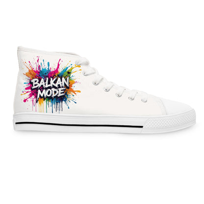 Balkan Mode color splash women's high-top canvas sneakers