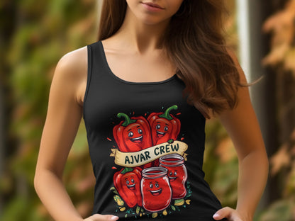 Ajvar Crew Cartoon Peppers and Jars Tank Top product