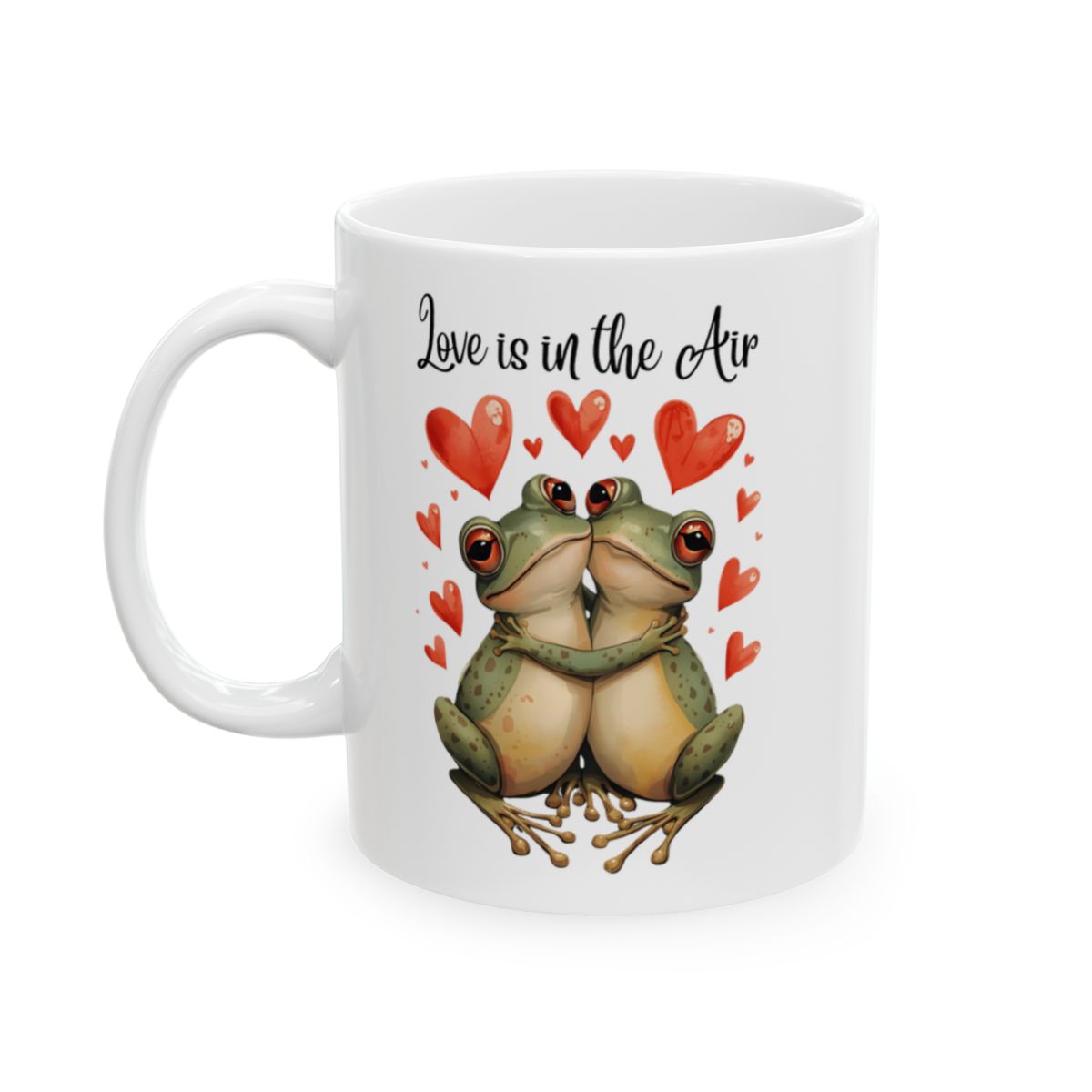 Love is in the Air Cute Frogs Couple Mug