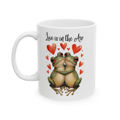 Love is in the Air Cute Frogs Couple Mug