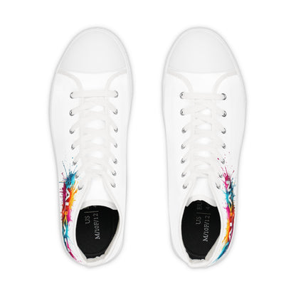 High Top Sneakers — Color Splash 'BALKAN' Graphic Men's Canvas Shoes