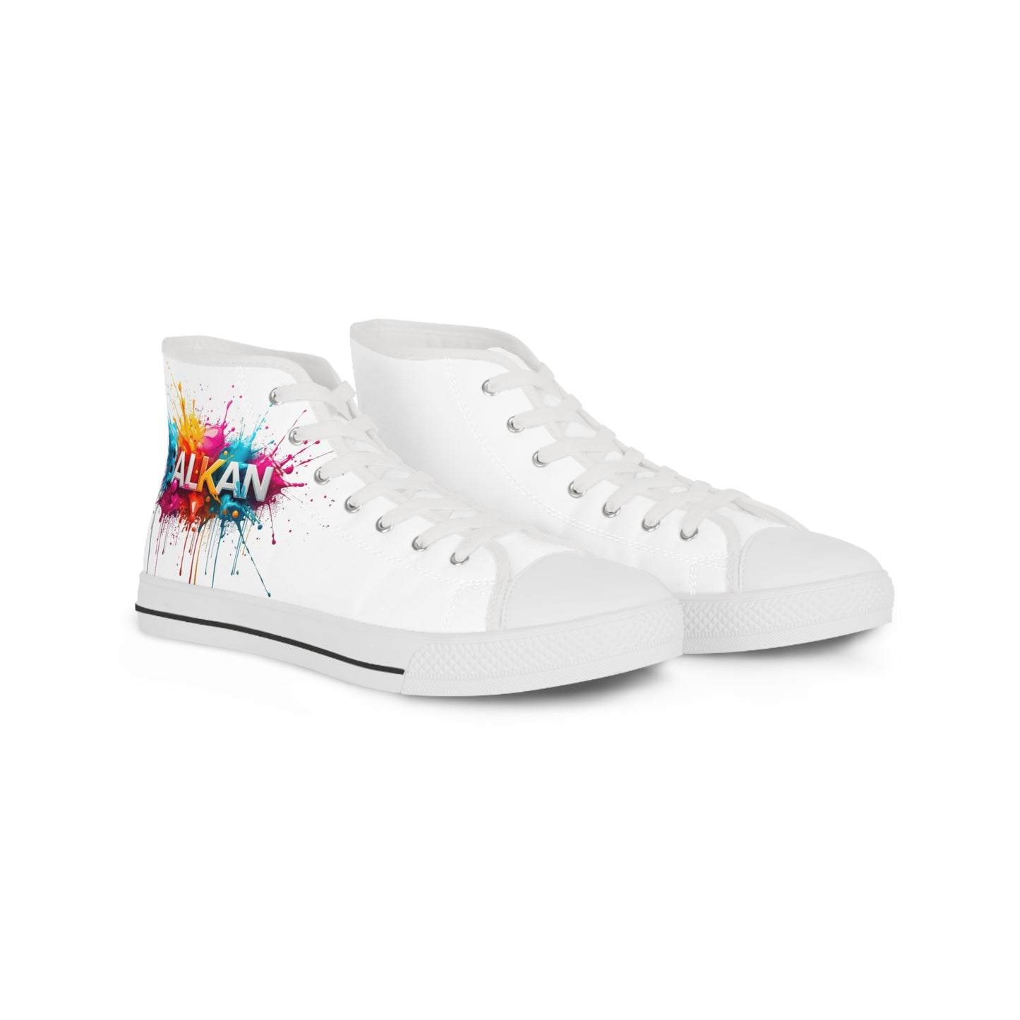 High Top Sneakers — Color Splash 'BALKAN' Graphic Men's Canvas Shoes